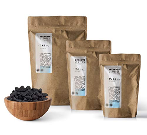 Shungite Stones by wellness hut Authentic Tier III Karelian Rocks for Drinking Water Infusion Natural Minerals with High Fullerenes Content 1Pound Bag